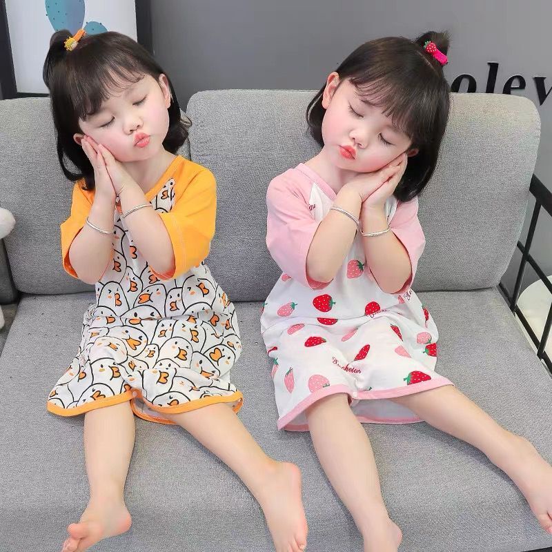 Bộ Đồ Ngủ Liền Thân Tay Ngắn Có Nút Chống Đá Dành Cho Bé Trai Và Bé Gái