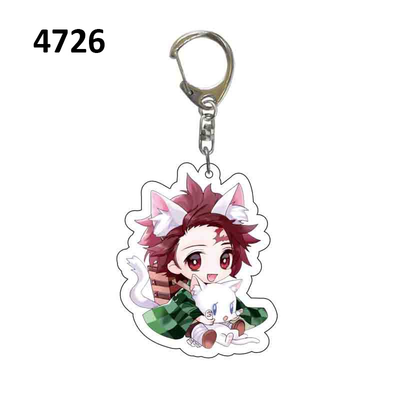 Demon slayer Móc Chìa Khóa Bằng acrylic Hình Tai Thỏ tanjirou nezuko zenitsu inosuke anime Nhật Bản