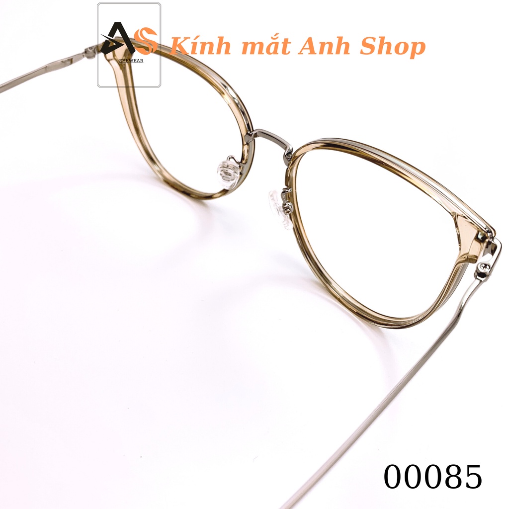 Gọng kính mắt tròn to chất liệu nhựa kết hơp kim loại 00085