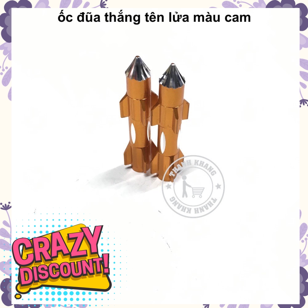 Bộ cặp ốc đũa thắng tên lửa nhôm gắn mọi loại xe máy thanh khang màu cam 006001387