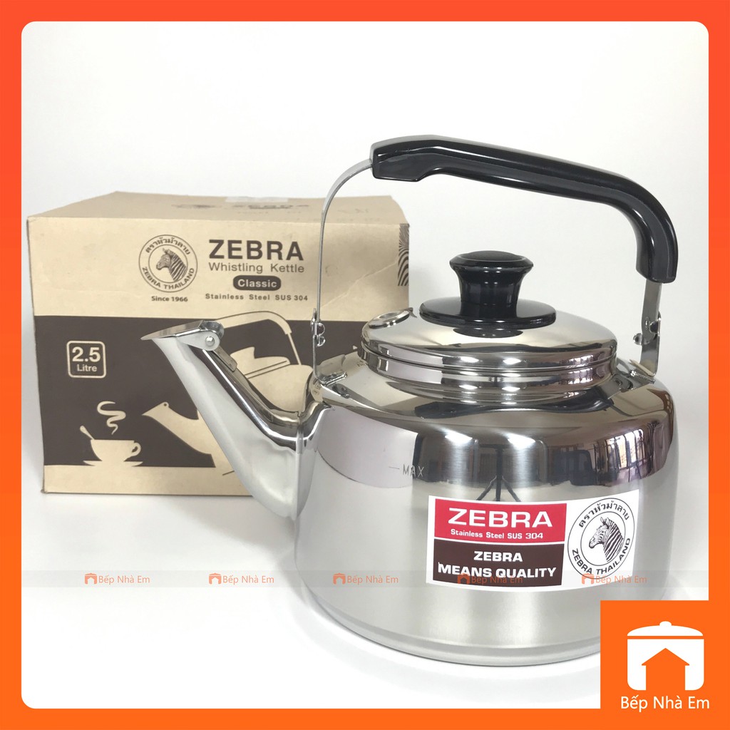 Ấm Đun Nước ZEBRA Classic 2.5L (Inox 304) - 113518. Nhập Khẩu Thái Lan