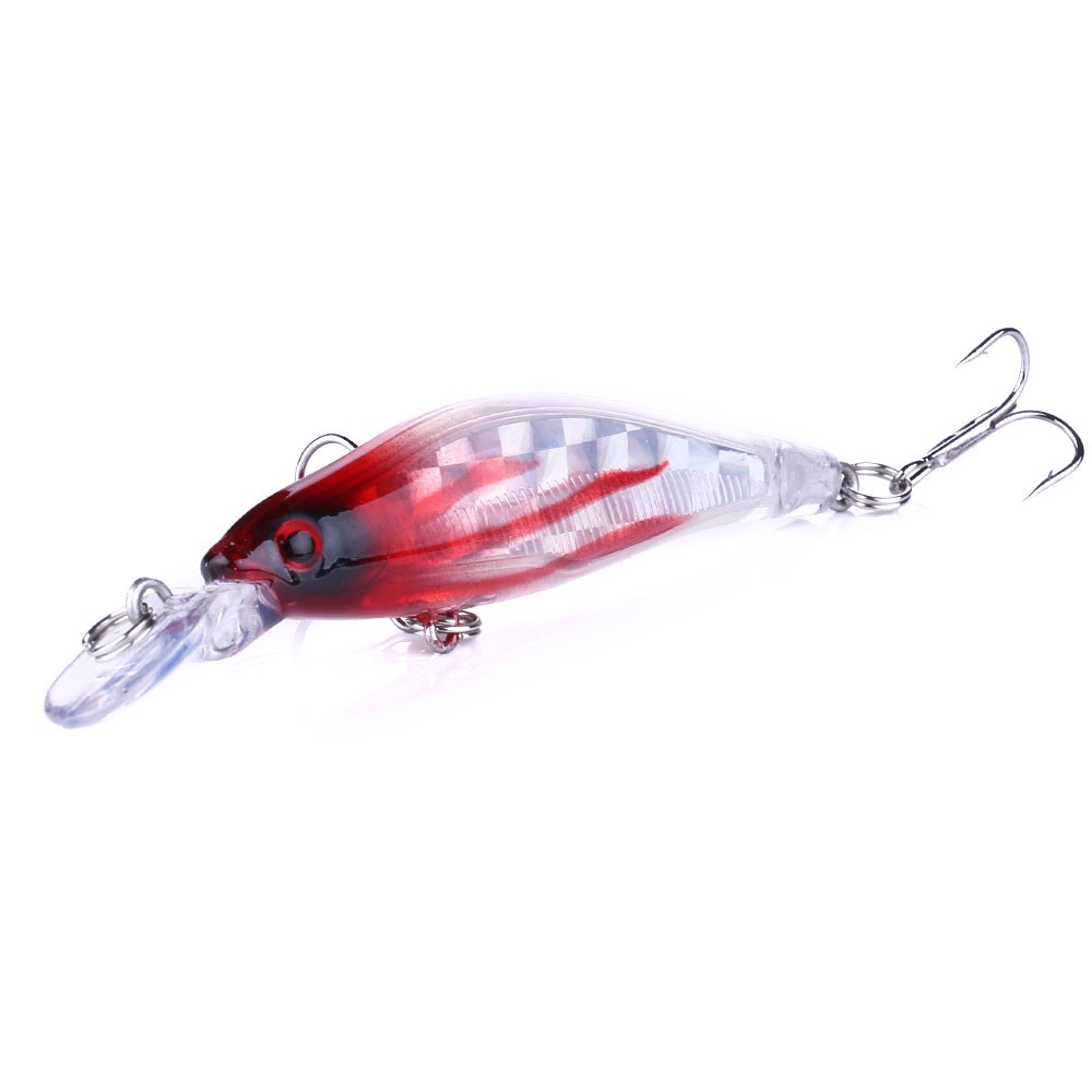 HENGJIA 1pcs 8cm/6.3g Minnow Crankbait Bơi câu cá mồi Fishing Lure Artificial Hard Fishing Baits Outdoor Tackle