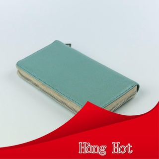 [ hot sale ] Ví dài cầm tay nữ da bò thật, ví zip một khóa kéo da trơn La Pelle VDT688