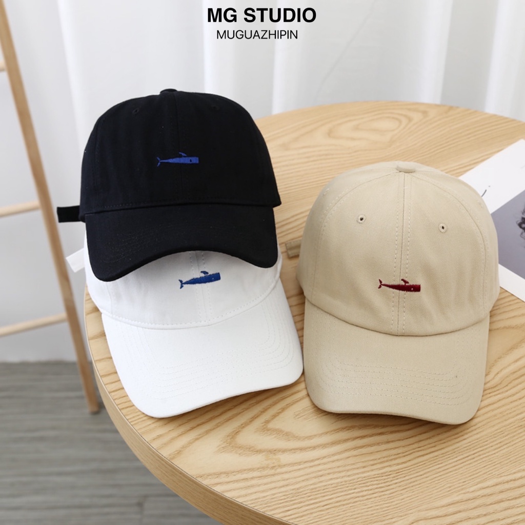Mũ Lưỡi Trai MG STUDIO Thêu Chữ Small fish in simple strokes Thời Trang Năng Động