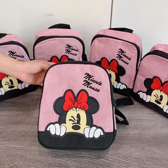 [Sale] Balo Mickey Minnie Mouse chuột hồng xuất dư xịn size mini cho bé