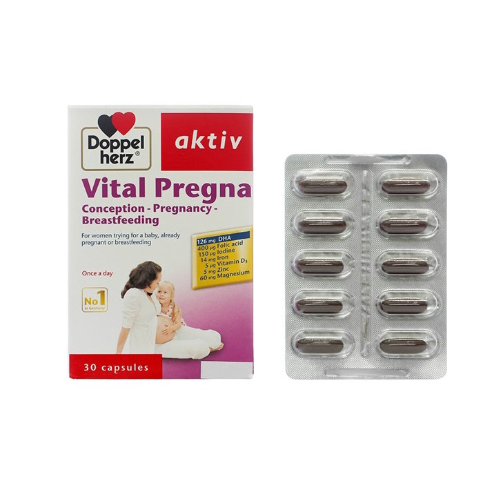 Vitamin Tổng Hợp cho bà bầu Vital Pregna-Hộp 30 viên