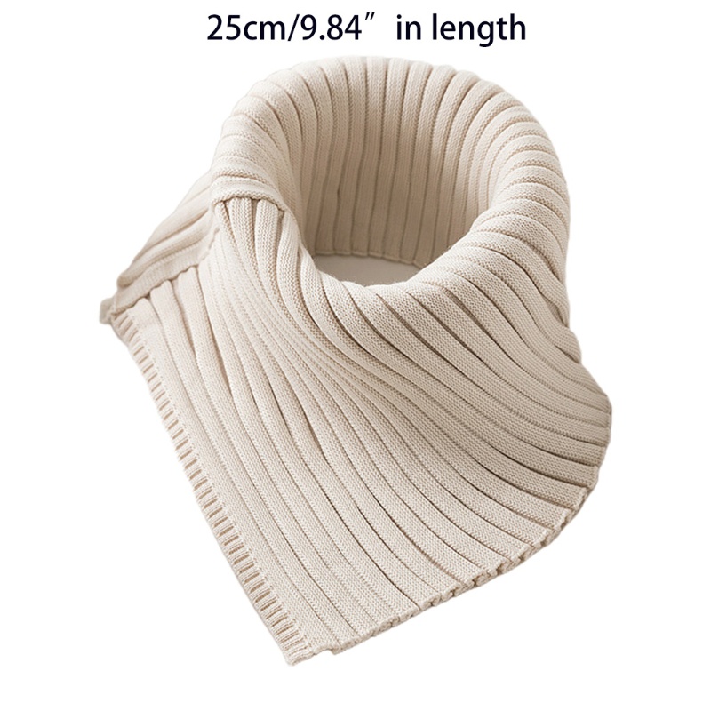 Khăn Choàng Cổ Dệt Kim Màu Sắc Trơn Hình Tam Giác Có Thể Tháo Rời Giữ Ấm Mùa Đông Cho Nữ