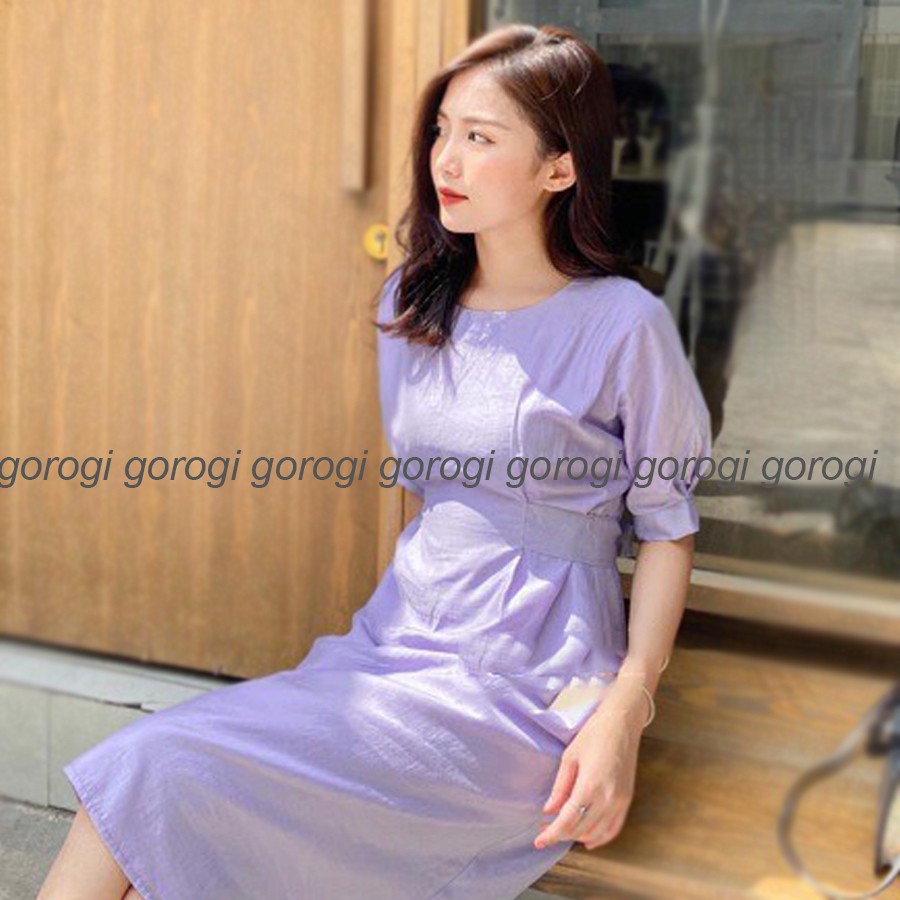 Váy nữ xòe công sở cổ tròn xinh hai lớp đầm nữ xòe dự tiệc thiết kế kiểu chữ A đi chơi GOROGI