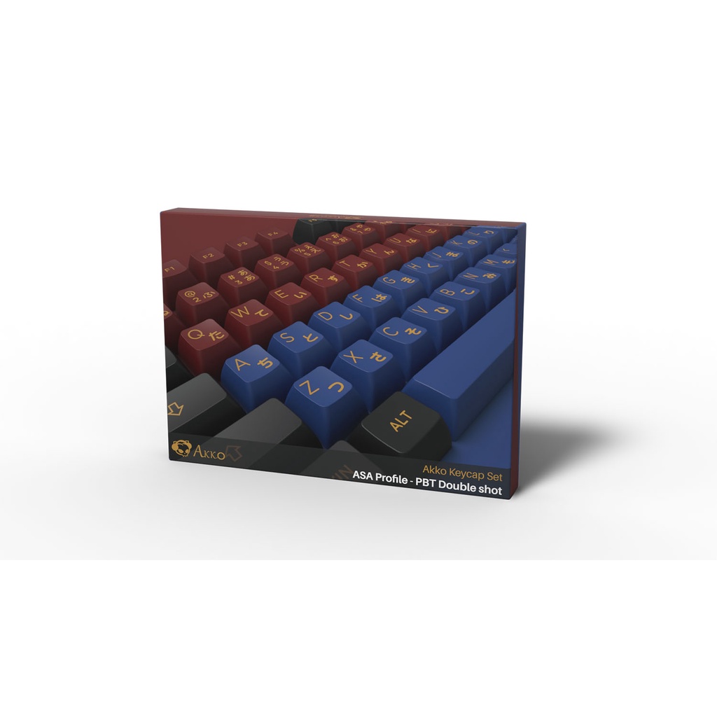 Keycap Cho Bàn Phím Cơ Akko Set – Red &amp; Blue Samurai (PBT Double-Shot/ASA profile/226 nút) | Ezpc