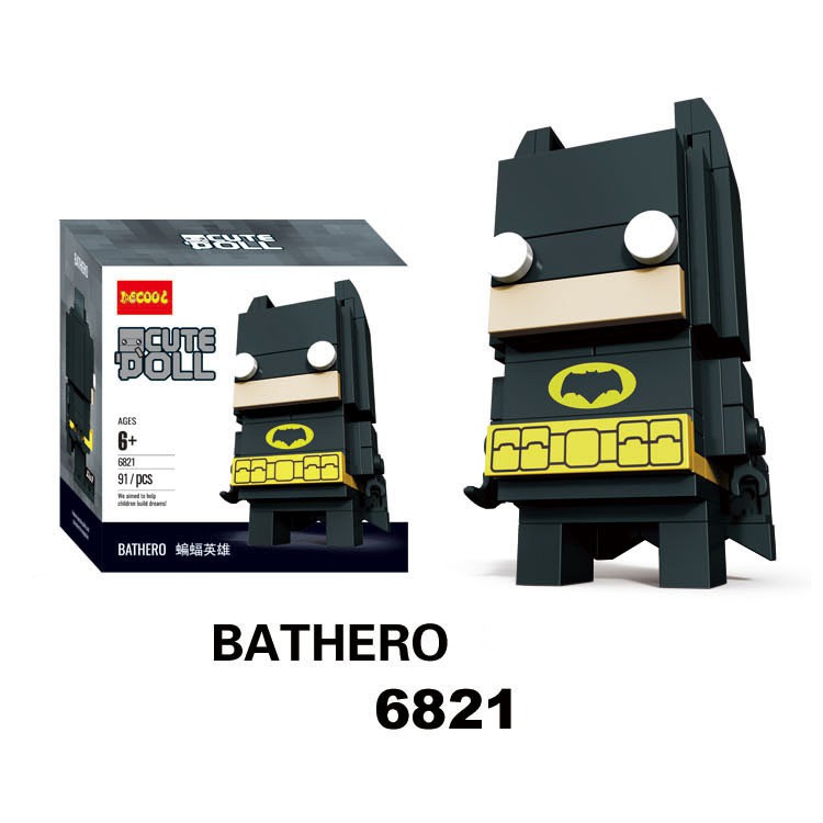 DECOOL 6815-6822 Brick Headz các siêu anh hùng - Đồ chơi Lắp ghép Mini Minifigures Batman Iron Man BrickHeadz