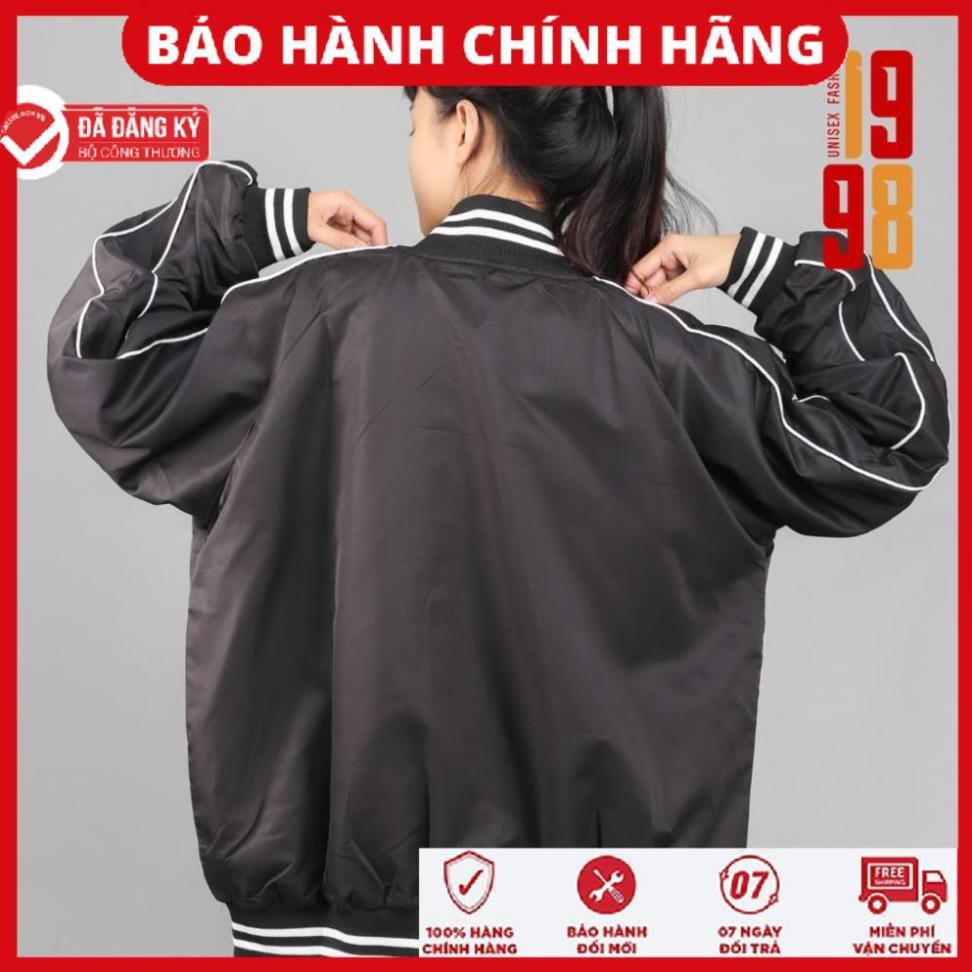 Áo khoác nam nữ màu đen kiểu áo khoác bomber dáng áo jacket trang phục cặp đôi ( Ảnh Thật )