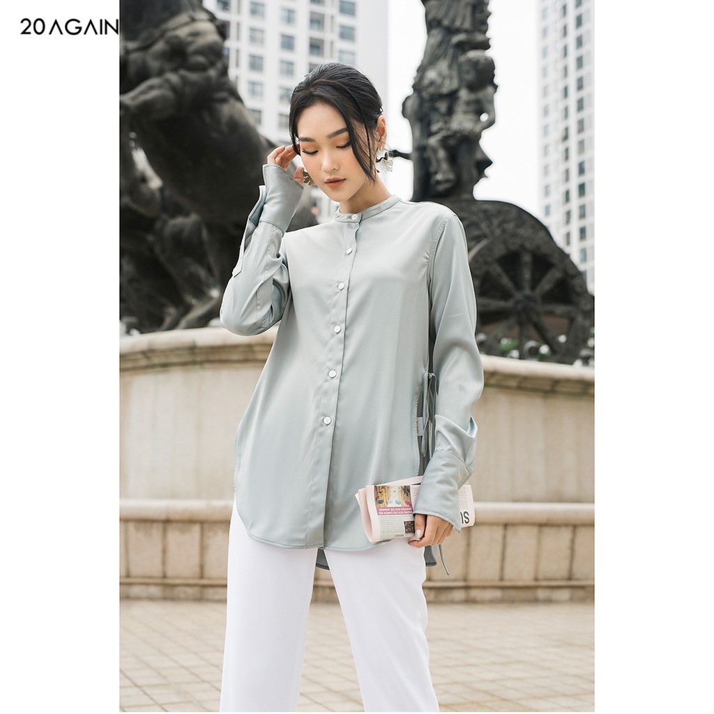 Áo sơ mi nữ công sở 92WEAR, đủ màu, đủ size, dây buộc sườn ASA1475