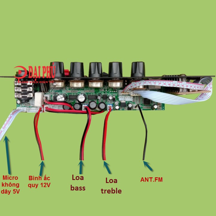 Mạch loa kéo 3 tấc HA8622 xanh 2 treble