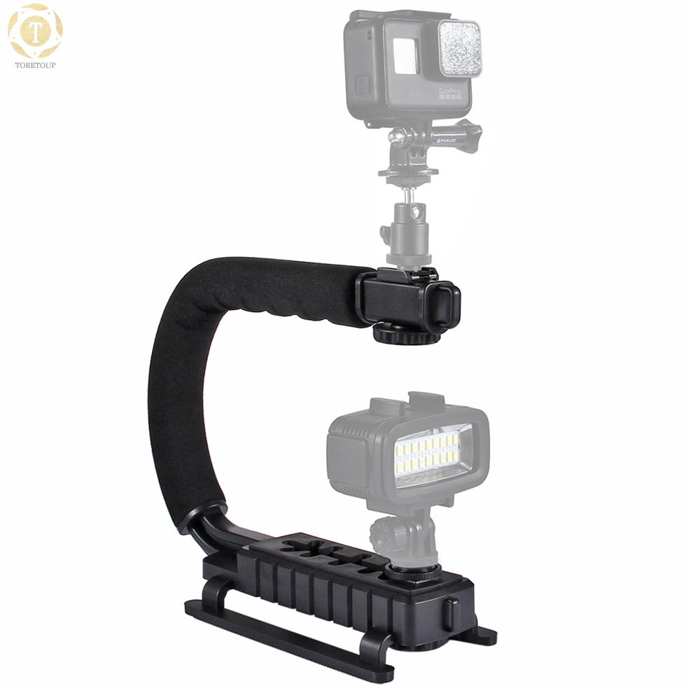 Shipped within 12 hours】 PULUZ PU3005 C-shaped Camera Bracket Video Handle DV Brackets Steadicam U Shape Stabilizer Grip Stabilizing Tool for DSLR DV Camera Enhance Stability of Video Filming Stabilizer [TO]