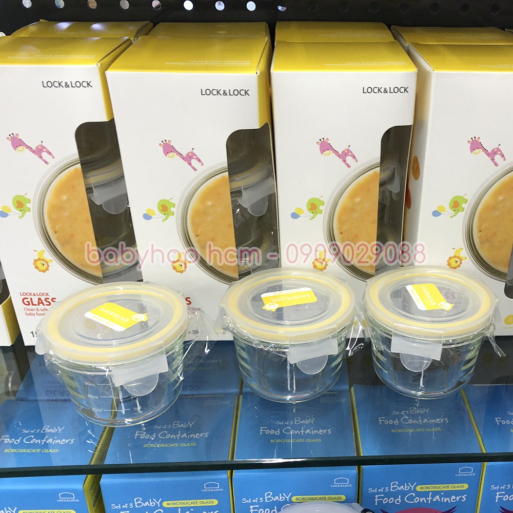 Hộp thủy tinh chia vạch Lock&Lock đựng thức ăn cho bé LLG508 LLG820 LLG510 - TRUCANHSG