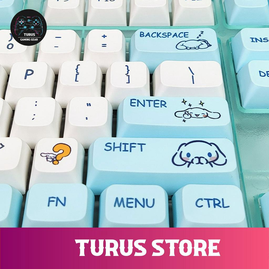 Keycap Anime Cinnamoroll Kuromi Xanh Dương / Cam XDA Profile 132 Nút Cho Bàn Phím Cơ | Turus Store
