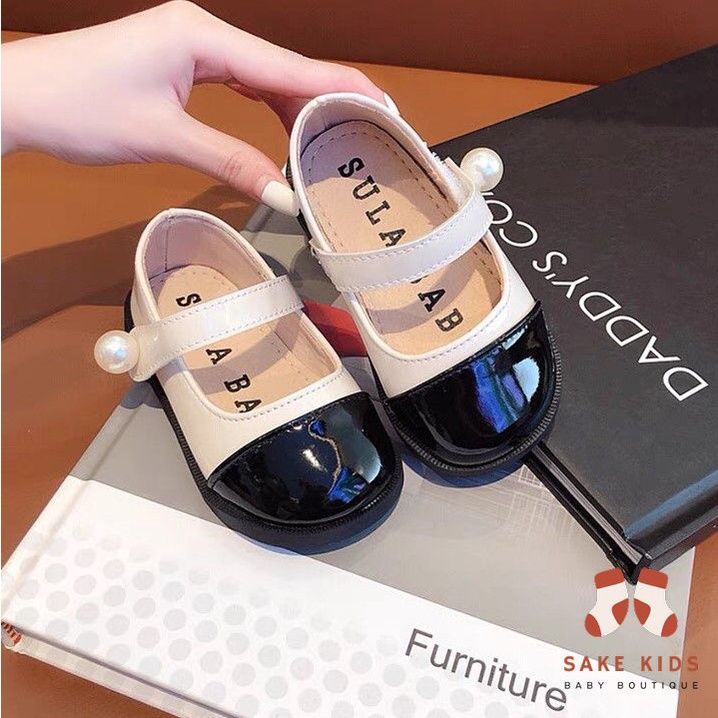 Giày búp bê, giày bệt bé gái quai dán đính ngọc siêu xinh chất da bóng đế êm mềm phong cách công chúa mới nhất M346