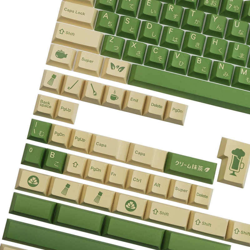 Keycap GMK Cream Matcha Nút Bàn Phím Cơ Màu Matcha PBT Dye Sub Keycaps Chuyên Dụng Cho Bàn Phím Cơ