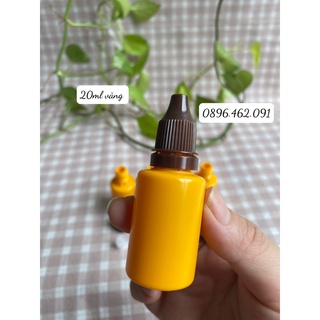 Chai lọ nhựa nhỏ giọt/nhỏ mắt/nhỏ mũi LDPE 20ml thân trong/thân vàng