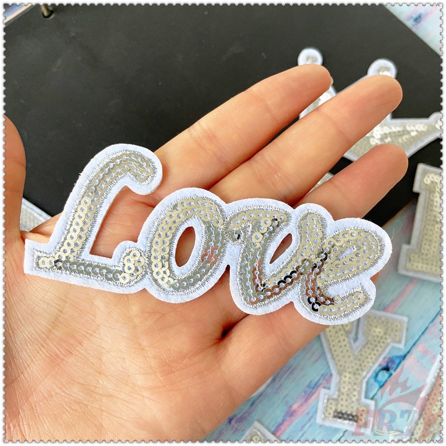 ✿ Sticker Ủi Thêu Hình Chữ Cái &amp; Love &amp; Vương Miện ✿ 1 Sticker Ủi Thêu Hình Huy Hiệu
