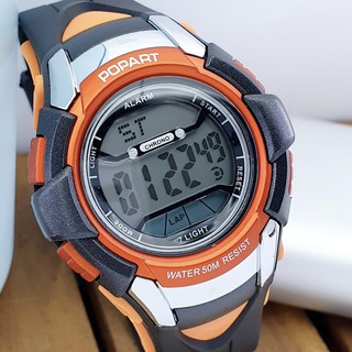 Đồng hồ điện tử POPART cao cấp dây đen cho nam nữ - chống nước cực tốt thumbnail