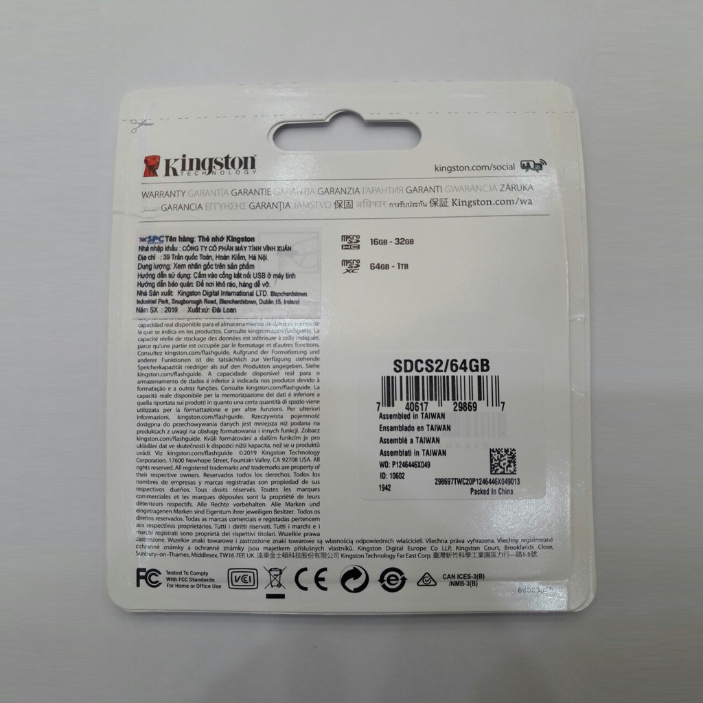 Thẻ nhớ MicroSD Kingston 64GB Class 10 tốc độ đọc 100mbs - Hàng chính hãng BH 5 năm 1 đổi 1