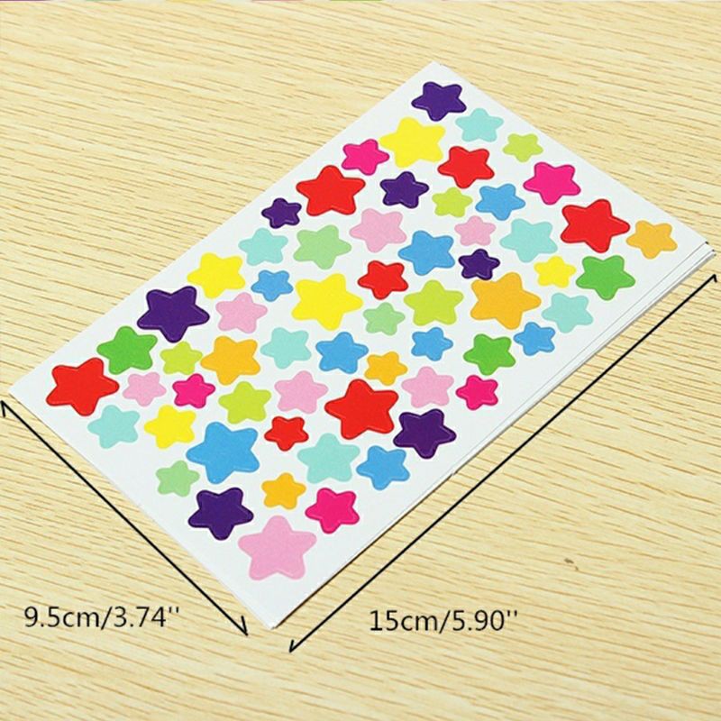 Set 6 tấm nhãn dán sticker ngôi sao trái tim