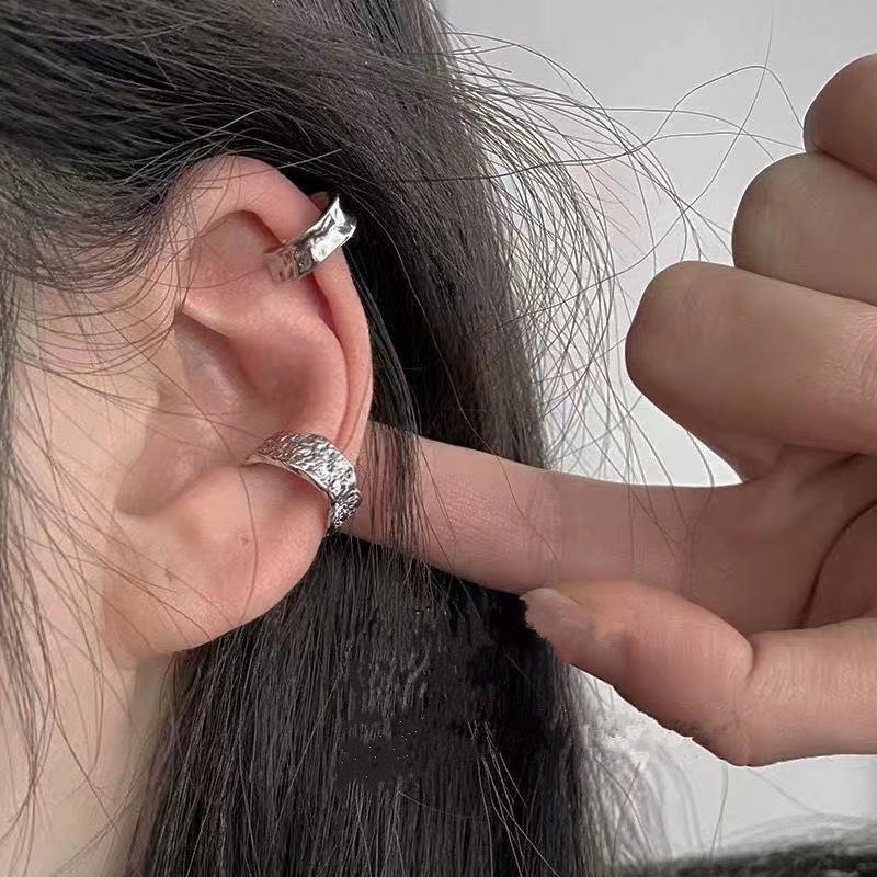 Bộ 3 khuyên tai kẹp vành chạm khắt cổ điễn bông tai nam nữ