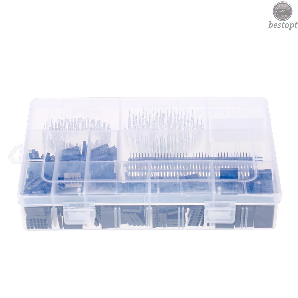 B&O 1450PCS 2.54mm PCB Jumper Wire Pin Header Connector Female Male 40Pin Box Packaging Kit Electronic Components Set for Arduino Dupont