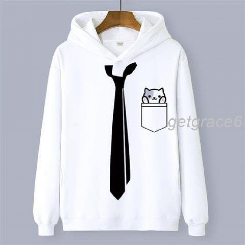 Áo Hoodie In Hình Mèo Phong Cách Nhật Bản Đáng Yêu