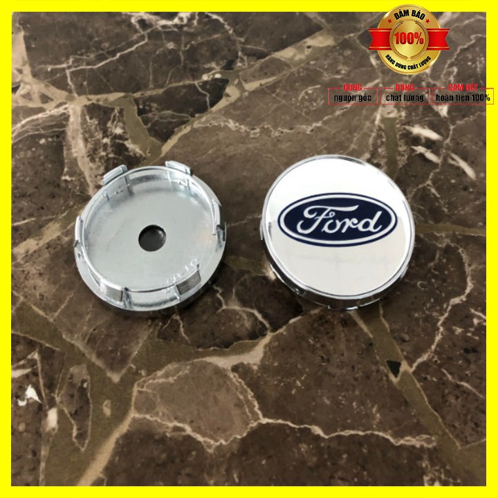 01 chiếc - Logo chụp mâm bánh xe ô tô Ford đường kính 60mm, Nhựa ABS