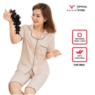 Đồ bộ pijama nữ lụa palvin áo cộc quần cộc mặc nhà mặc ngủ bóng nhẹ - h2pjm05