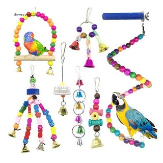 Set 8 đồ chơi treo lồng thiết kế độc đáo cho nuôi chim/vẹt