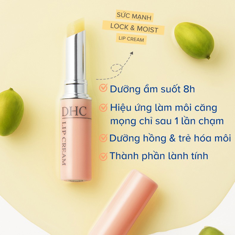 Son dưỡng môi DHC Nhật Bản Lip Cream giữ ẩm môi, dưỡng môi sáng hồng tự nhiên 1.5g