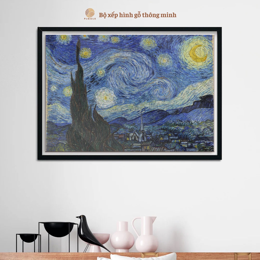 Bộ Xếp Hình Gỗ Thông Minh PLUZZLE hình 500 miếng ghép - PZ232 - Đêm đầy sao The Starry Night - De Sterrennacht