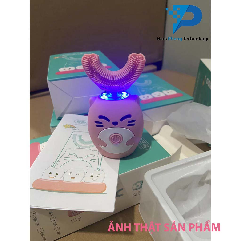 Bàn Chải Đánh Răng Điện Cho Bé Hình Thú Ngộ Nghĩnh DHA - Kiểu Dáng Thiết Kế Chữ U Thông Minh - NAMPHONG TECHNOLOGY