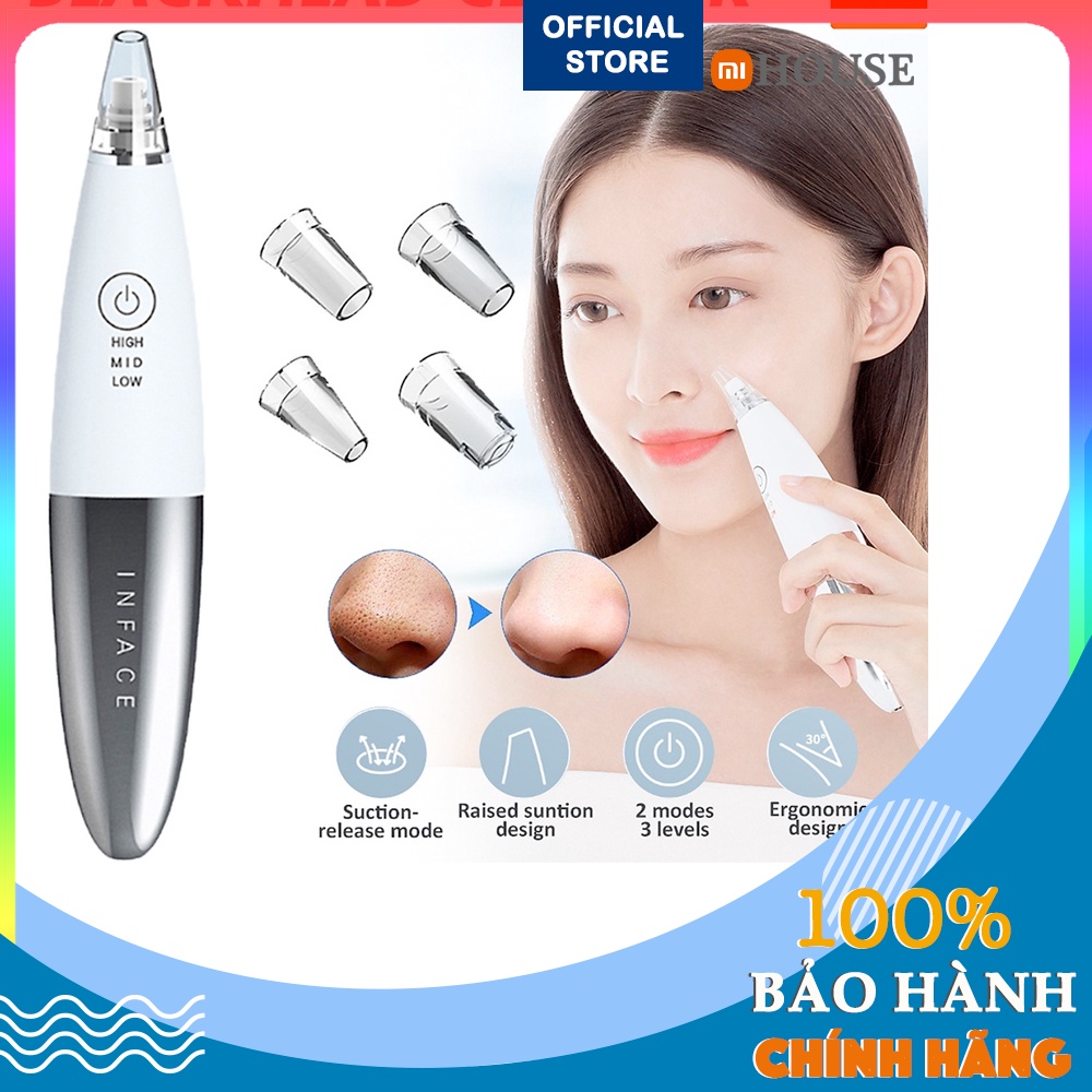 HOẢ TỐC | Máy hút mụn đầu đen inFace MS7000 - Sạc pin - dùng lực hút không khí hút mụn - Chính Hãng - MiHouse