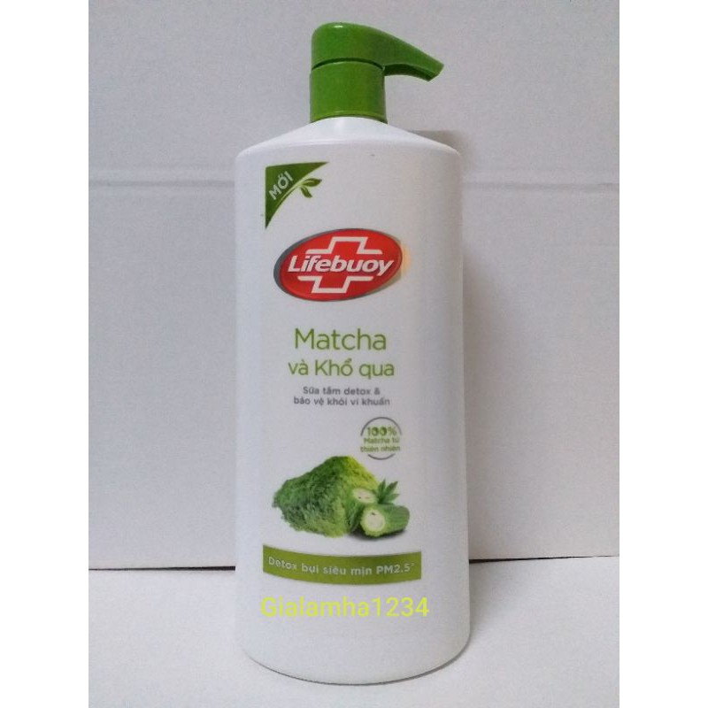 Sữa tắm Lifebuoy Matcha Khổ qua, Than hoạt tính bạc hà 850g