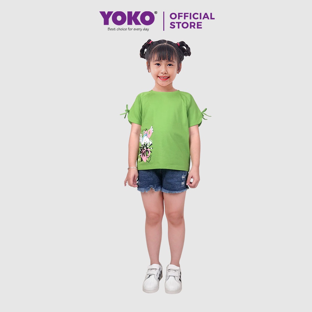 Bộ Quần Áo Thun Bé Gái Tay Ngắn Quần Jean (6-9 Tuổi) YOKO KID’S FASHION 21370G