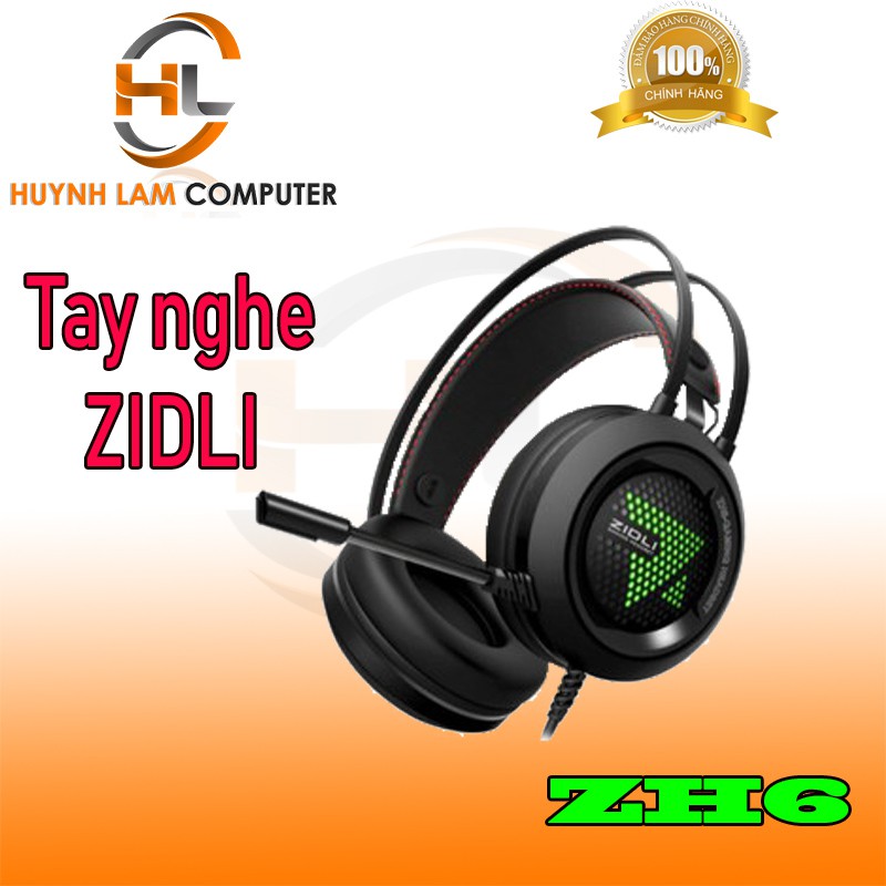 Tai nghe chụp tai Zidli ZH6 LED [ĐEN] kết nối cổng USB - Hàng chính hãng