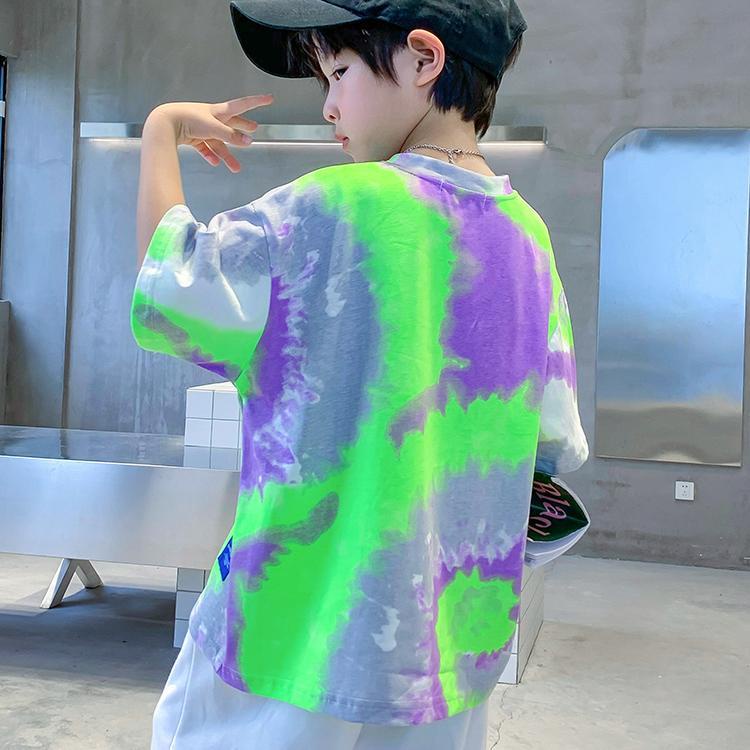 Áo Thun Tay Ngắn Họa Tiết Tie-Dye Phong Cách Mới Dành Cho Bé Trai