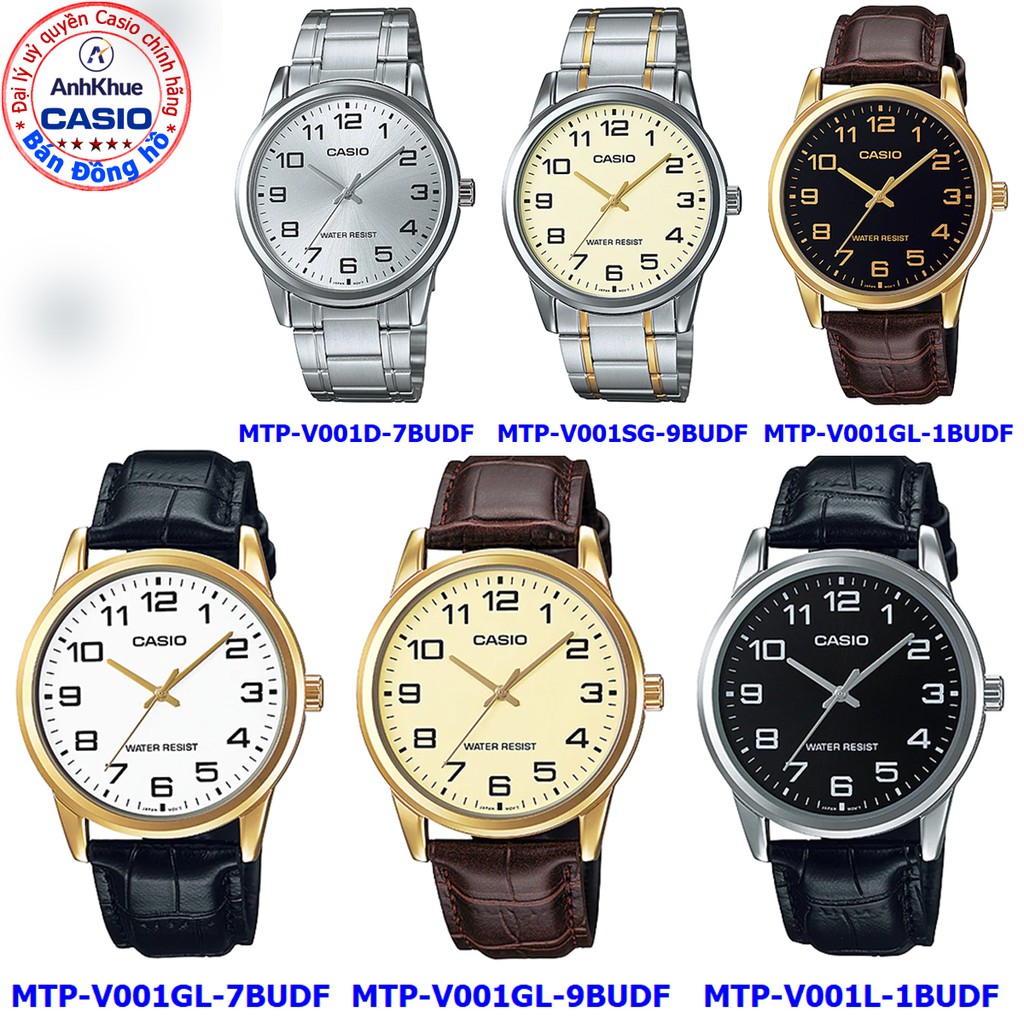Đồng hồ nam Casio MTP-V001 MTP-V001D MTP-V001GL MTP-V001SG bảo hành 1 năm chính hãng