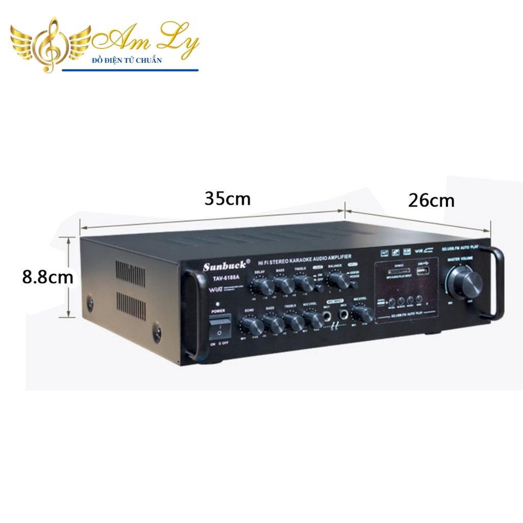 Amply karaoke Bluetooth SUNBUCK 6188BT đánh siêu đỉnh , công suất cực đại, âm thanh siêu đỉnh. Giá rẻ nhất