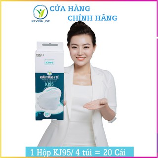 Khẩu Trang KF94 4 Lớp Kháng Khuẩn KJ95 Công Nghệ Hàn Quốc hộp 4 gói 20 cái, có thể giặt lại tái sử dụng
