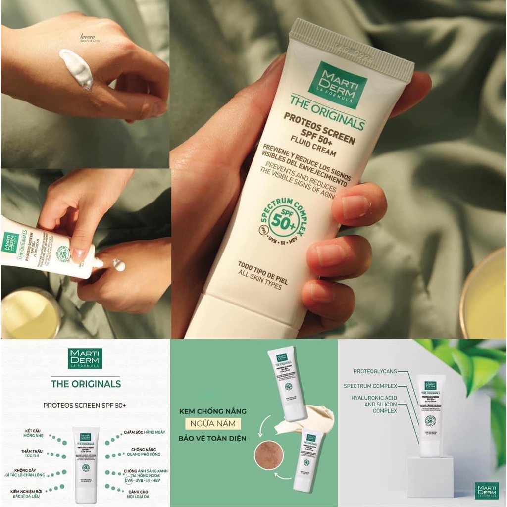 [Made in Spain] Martiderm Kem Chống Nắng (KCN) Phổ Rộng Martiderm The Originals Proteos Screen SPF 50+ Fluid Cream
