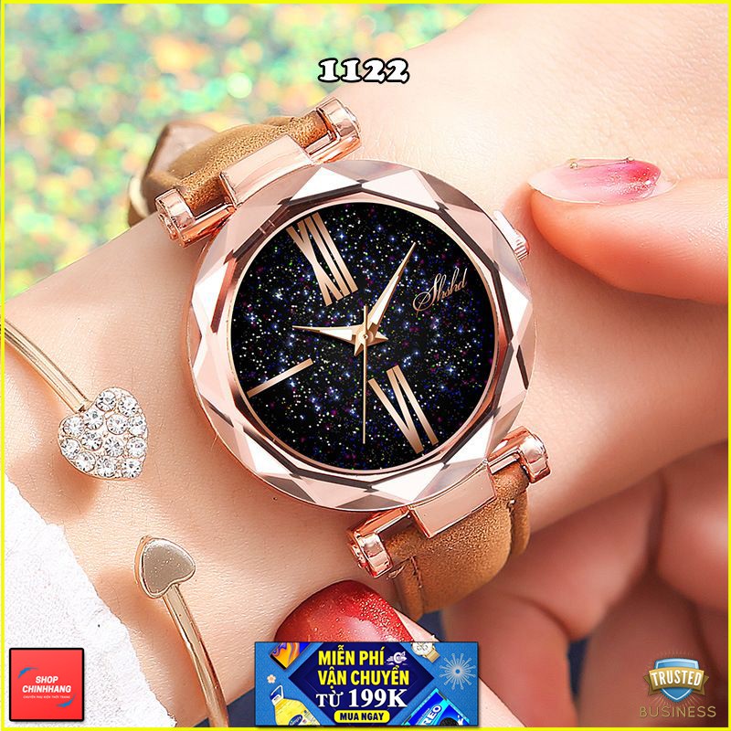 ĐỒNG HỒ NỮ SHSHD THỜI TRANG DÂY DA NHIỀU MÀU CỰC ĐẸP SH1122