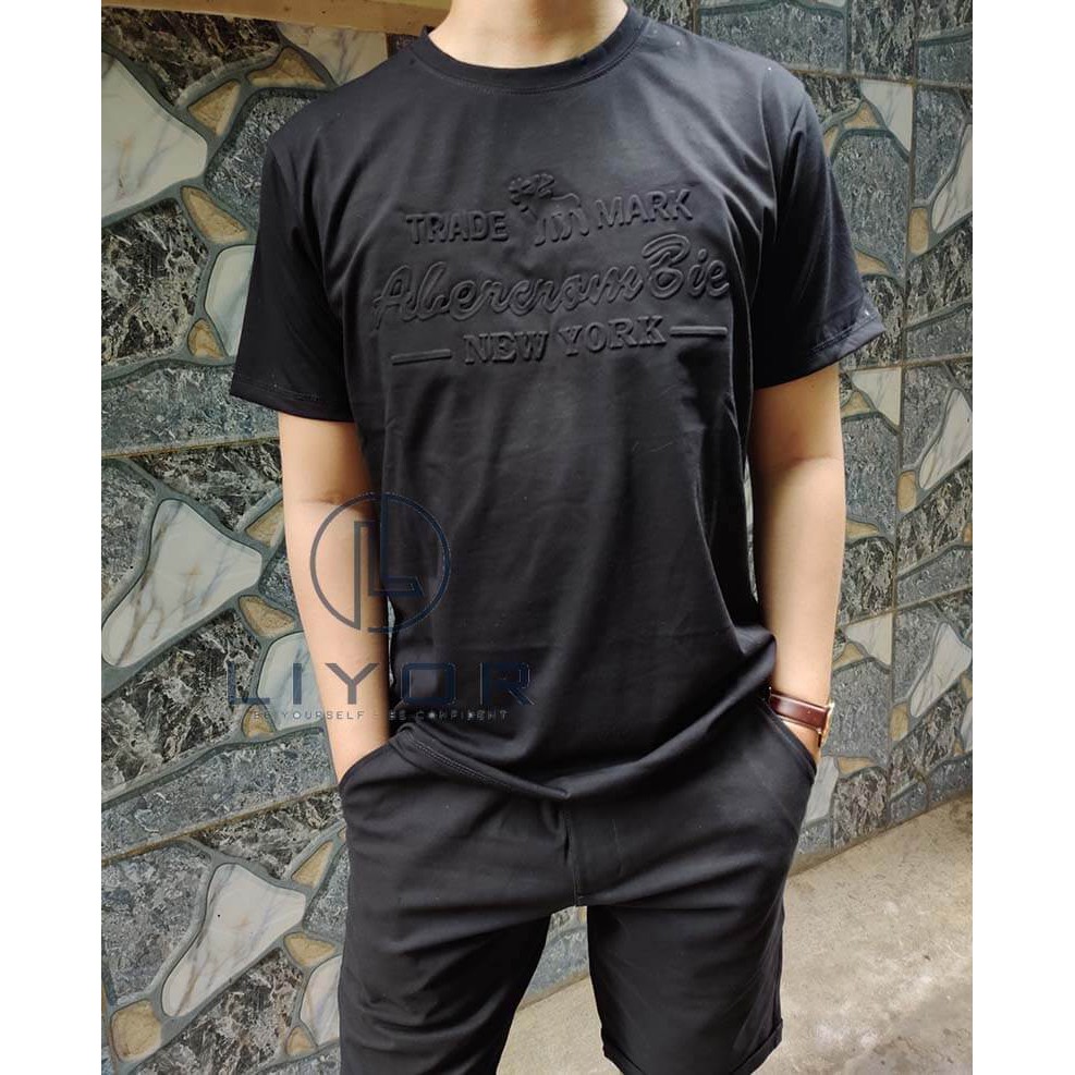 Áo thun nam (HÌNH THẬT) cổ tròn in chữ nổi cao cấp thun cotton tốt - Thời trang nam Liyor - TACT4041