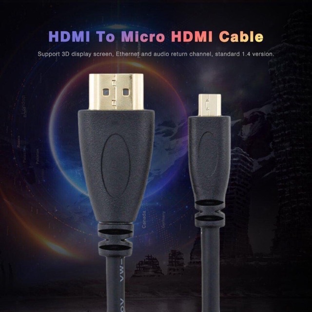 Dây tín hiệu HDMI HD chuyển Micro HDMI từ 1m đến 5m. Xuất hình ảnh 2k, 4K
