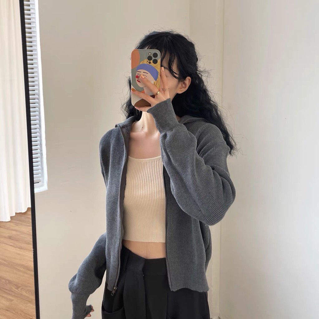 Áo len hai dây nữ phong cách Hàn Quốc năng động