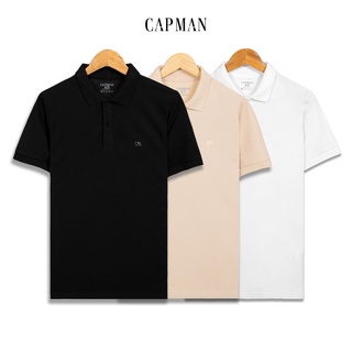 Áo polo nam trơn cổ bẻ basic CAPMAN vải cá sấu thoáng mát, chuẩn form lịch lãm
